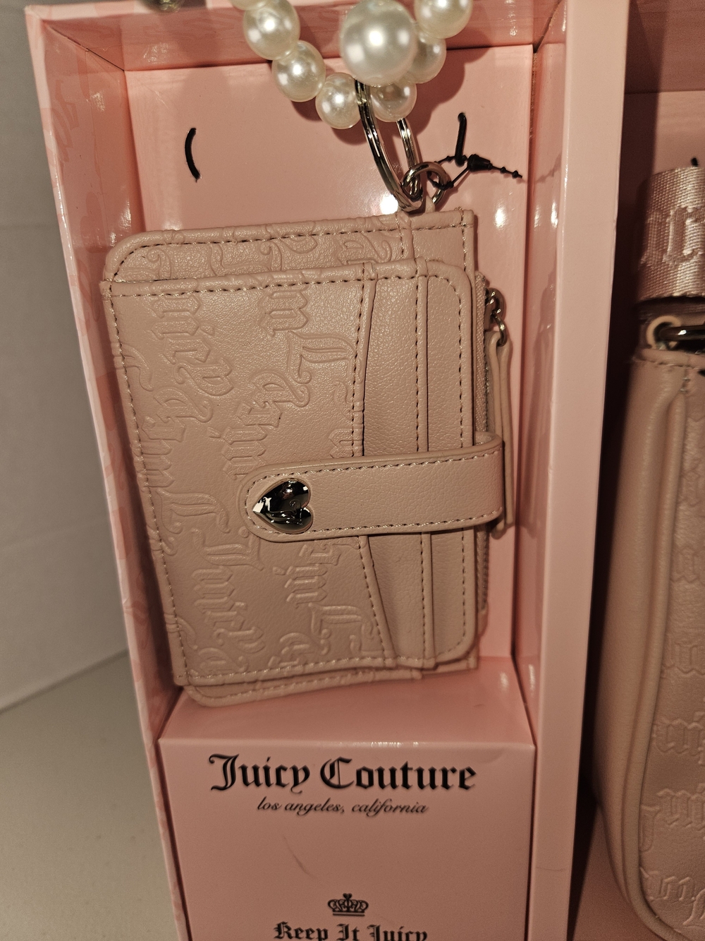 Brand New Juicy Couture Pink Shoulder Bag with Pearl Charm Set - Picture 4 of 5